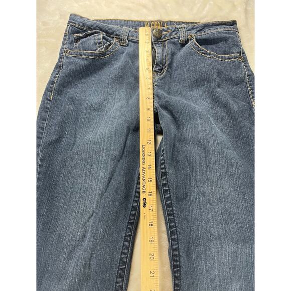 LL Cool J Womens Size 13 Blue Jeans Cross Embroidered Pockets Bootcut Stretch - Picture 8 of 9